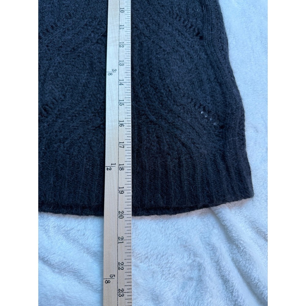 New Madewell Charcoal Gray Cable Knit Alpaca Blend Boxy Sweater Size S - Picture 8 of 8
